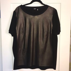 Elie Tahari Bronze Lamb Leather Top